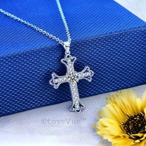 Certified 0.5ct. t.w. Diamond Cross Necklace VVS1 GRA Certified